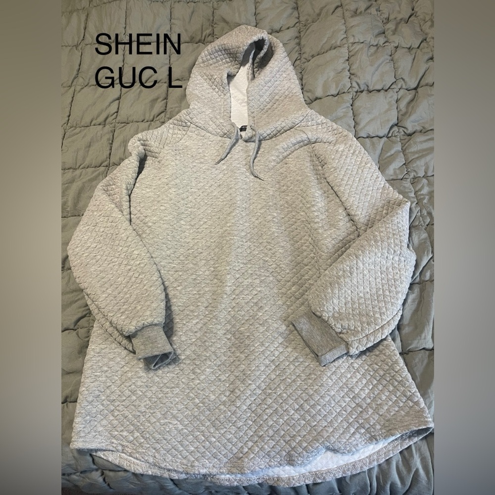 SHEIN Light Gray Quilted Pullover